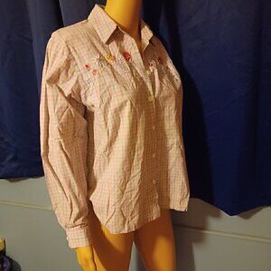 Napa Valley Pastel Plaid  Long Sleeve Shirt - Size Small